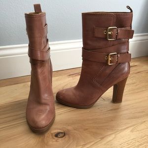 Nine West Brown Genuine Leather Mid Calf Boots